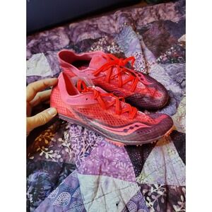 Saucony Endorphin Racing Spikes Shoes Flexfilm Women's Size 9.5 Pink With Key